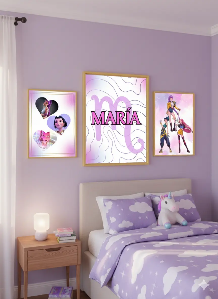 kit de 3 Cuadros con inicial